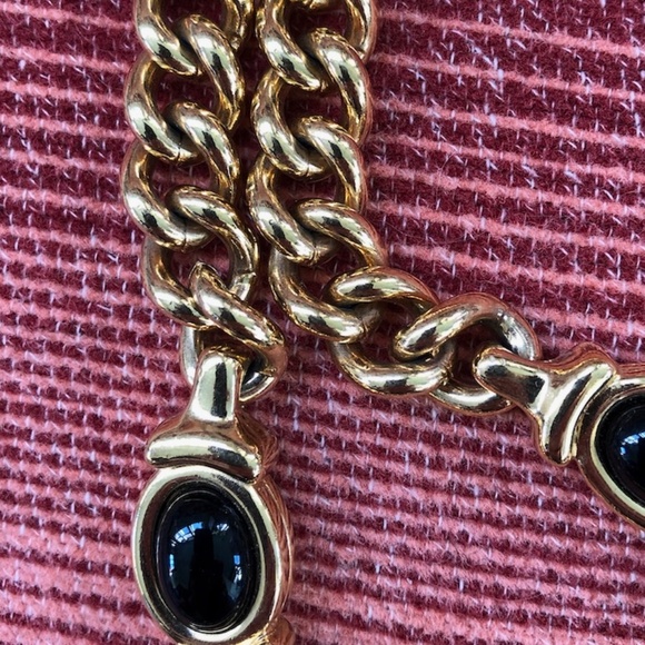 VTG 1980s Chunky Curb Chain Necklace Signed Monet Adjust to 17 inch - Picture 4 of 9